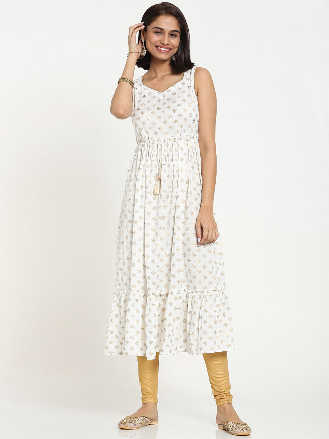

Bewakoof White Midi Dress