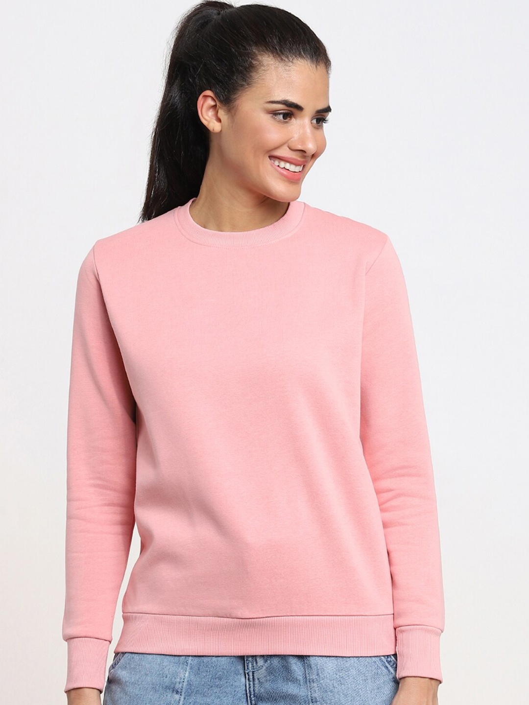 

Bewakoof Women Pink Relaxed Fit Sweatshirt