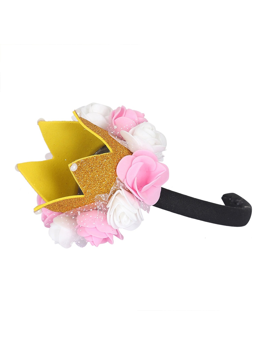 

Samsara Couture Girls Black & Pink Knot Plastic Hairband