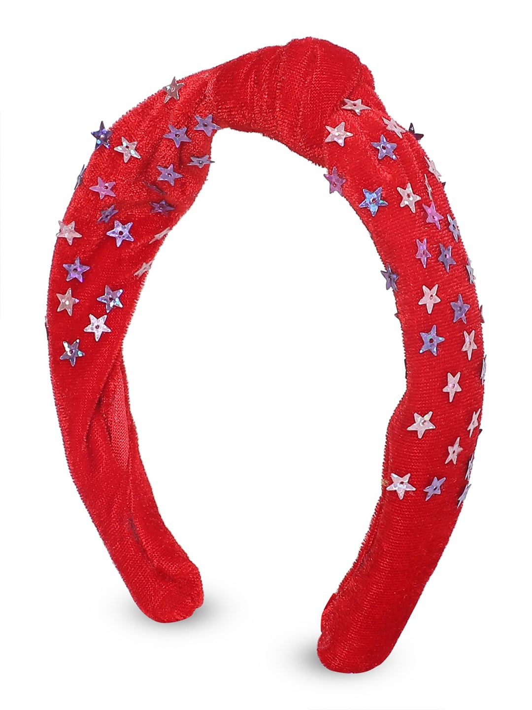 

Samsara Couture Girls Red & Purple Embellished Hairband