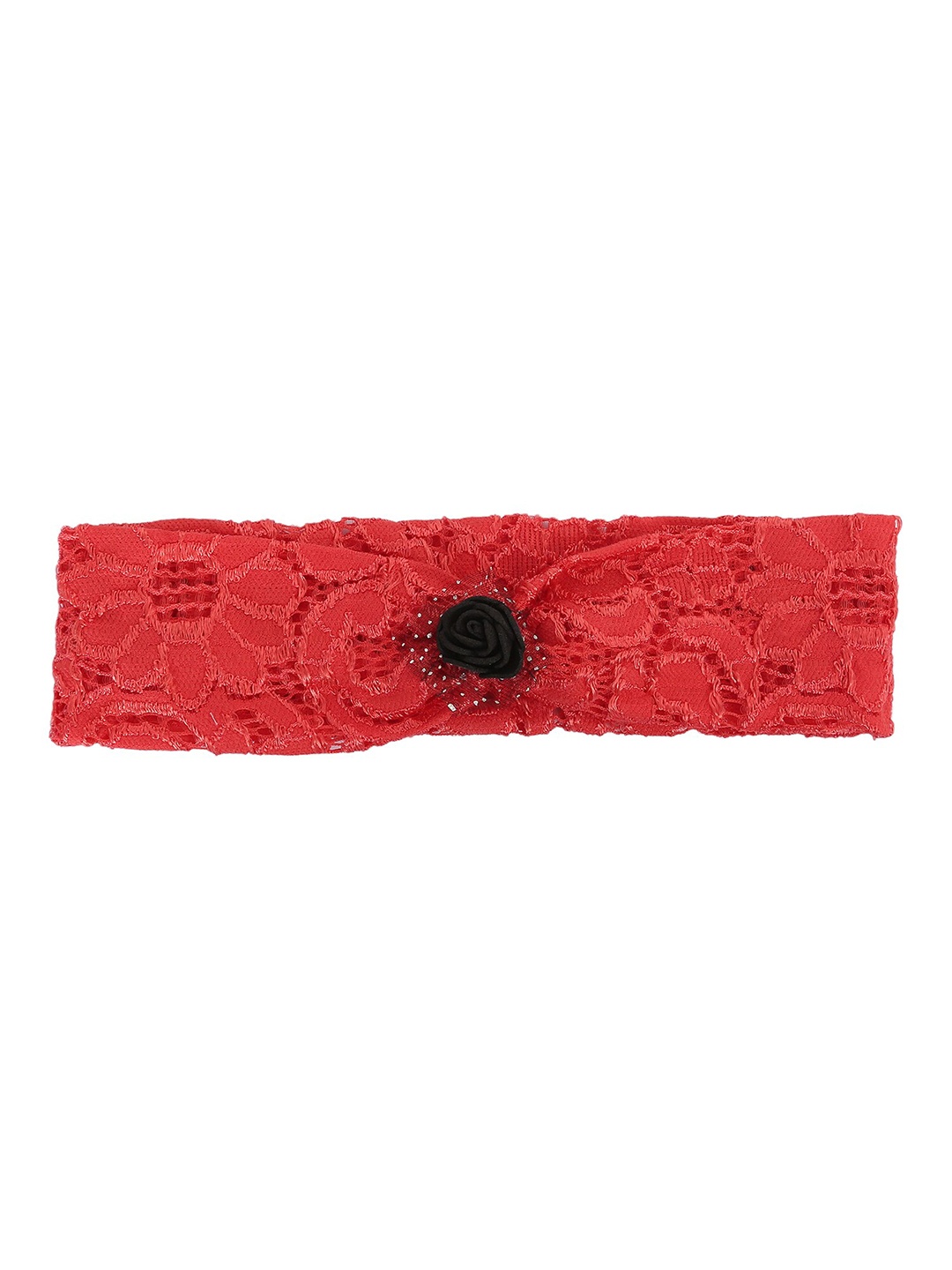 

Samsara Couture Girls Red & Black Knot Plastic Hairband