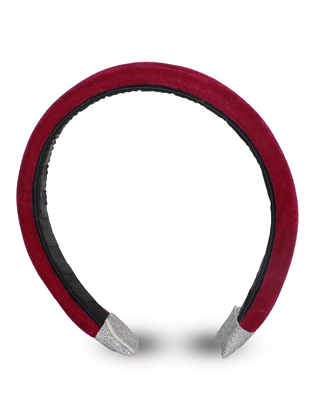 

Samsara Couture Girls Maroon & Silver-Toned Hairband