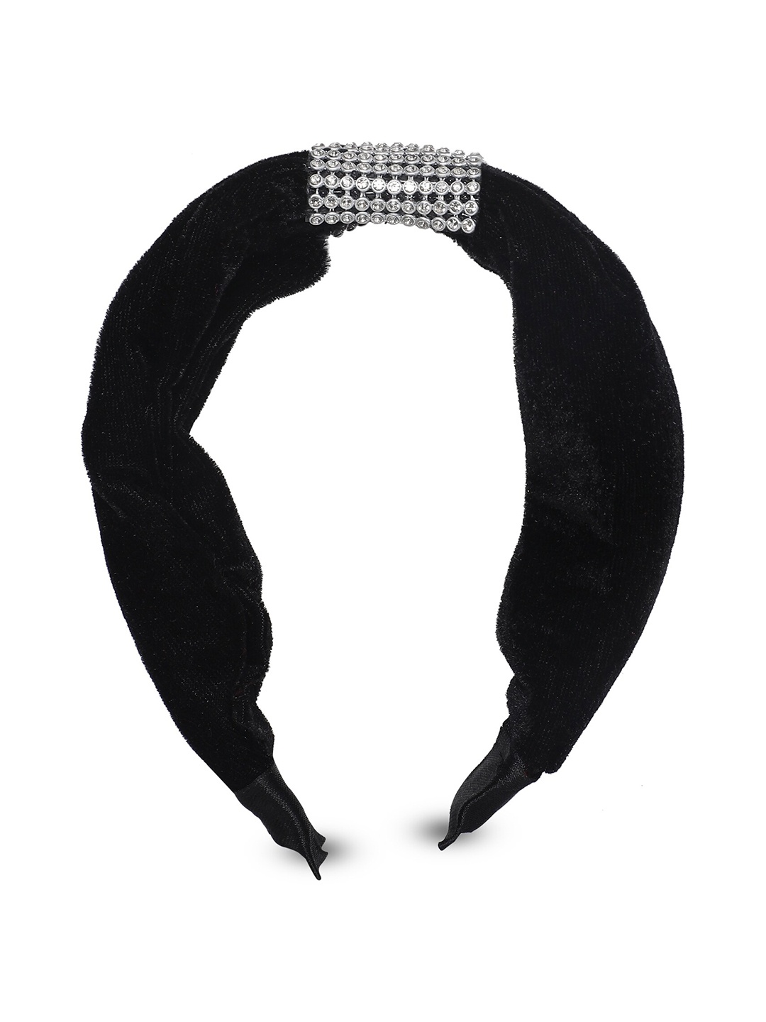 

Samsara Couture Girls Black & Silver-Toned Embellished Hairband