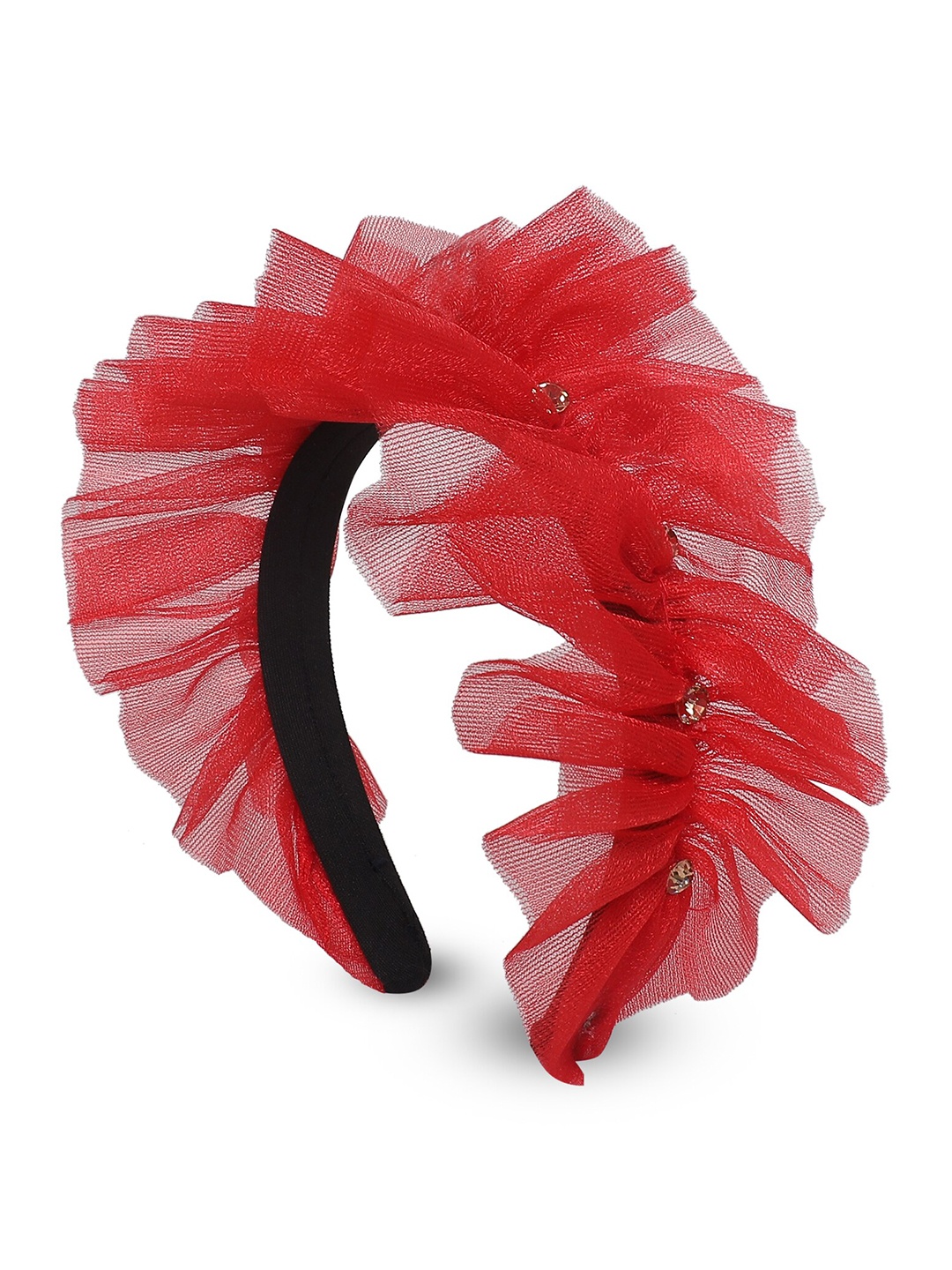 

Samsara Couture Girls Red & Black Knot Plastic Hairband