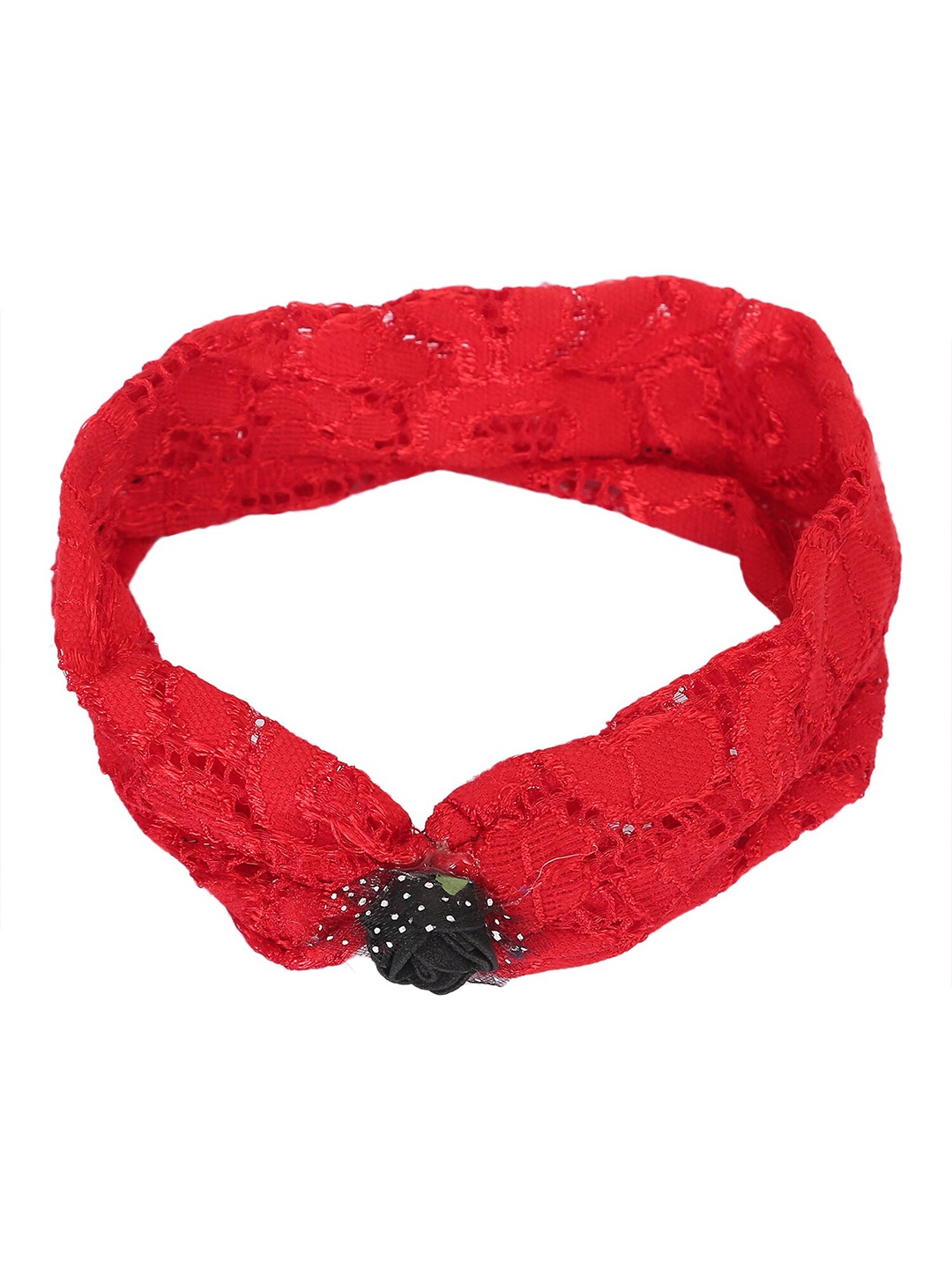 

Samsara Couture Girls Maroon & Black Hairband