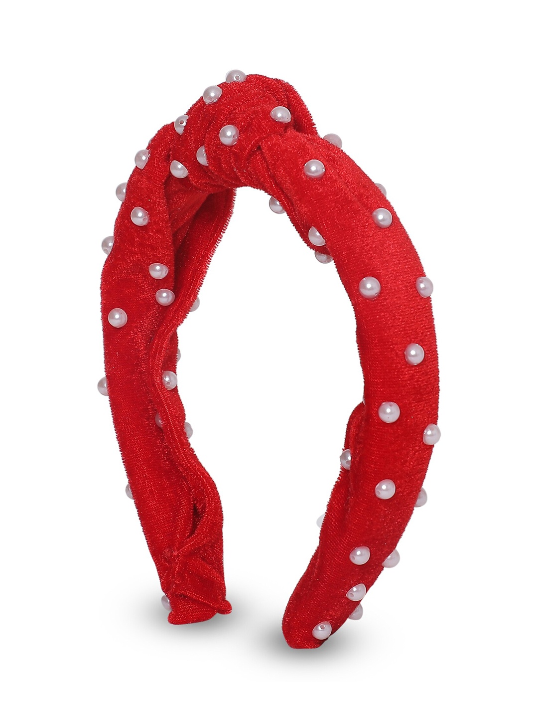 

Samsara Couture Girls Red & White Beaded Hairband
