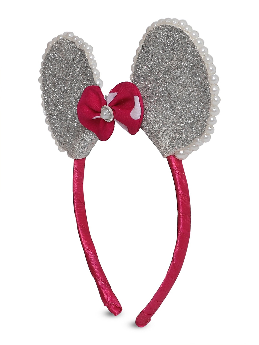 

Samsara Couture Girls Silver-Toned & Red Embellished Hairband