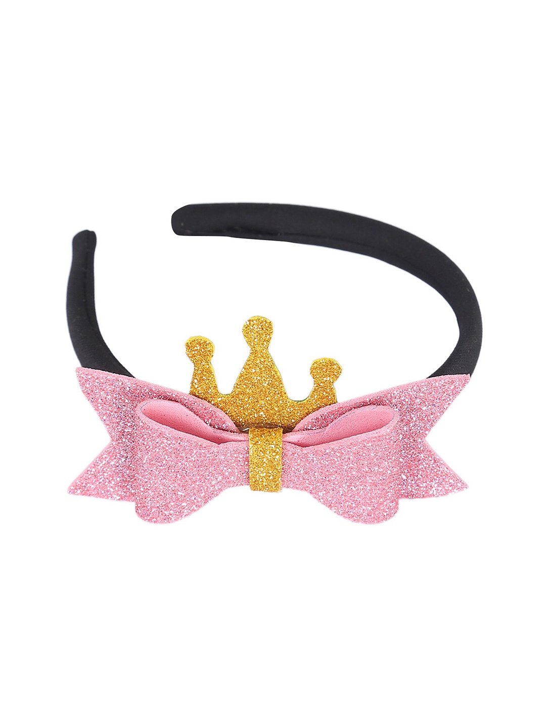 

Samsara Couture Girls Black & Pink Embellished Hairband