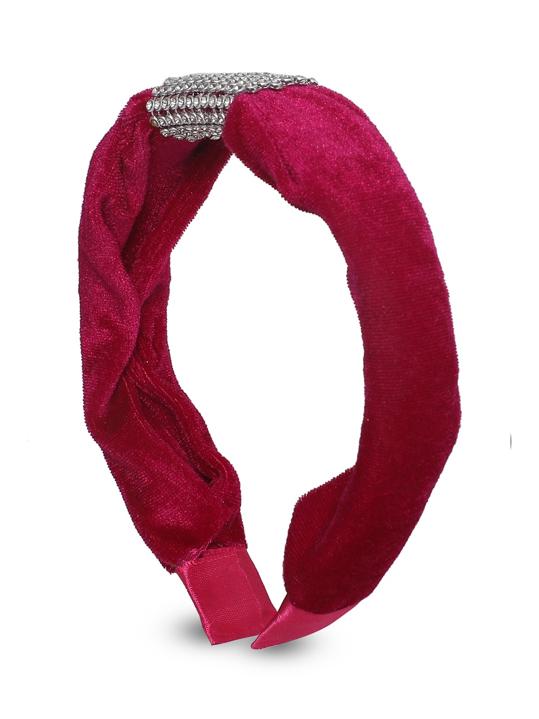 

Samsara Couture Girls Maroon & Silver-Toned Hairband