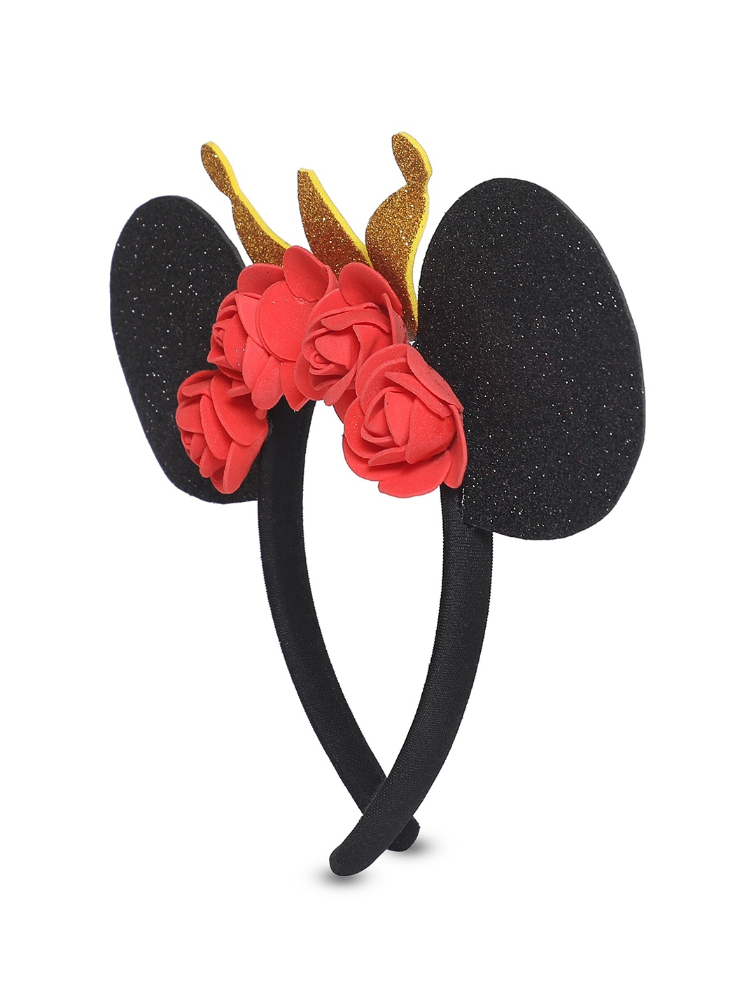 

Samsara Couture Girls Black & Red Embellished Hairband