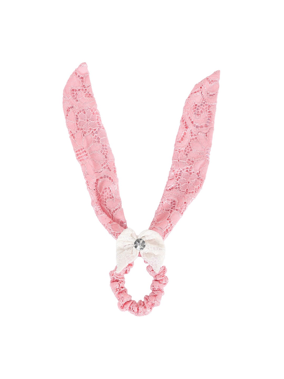 

Samsara Couture Girls Pink & White Knot Plastic Hairband