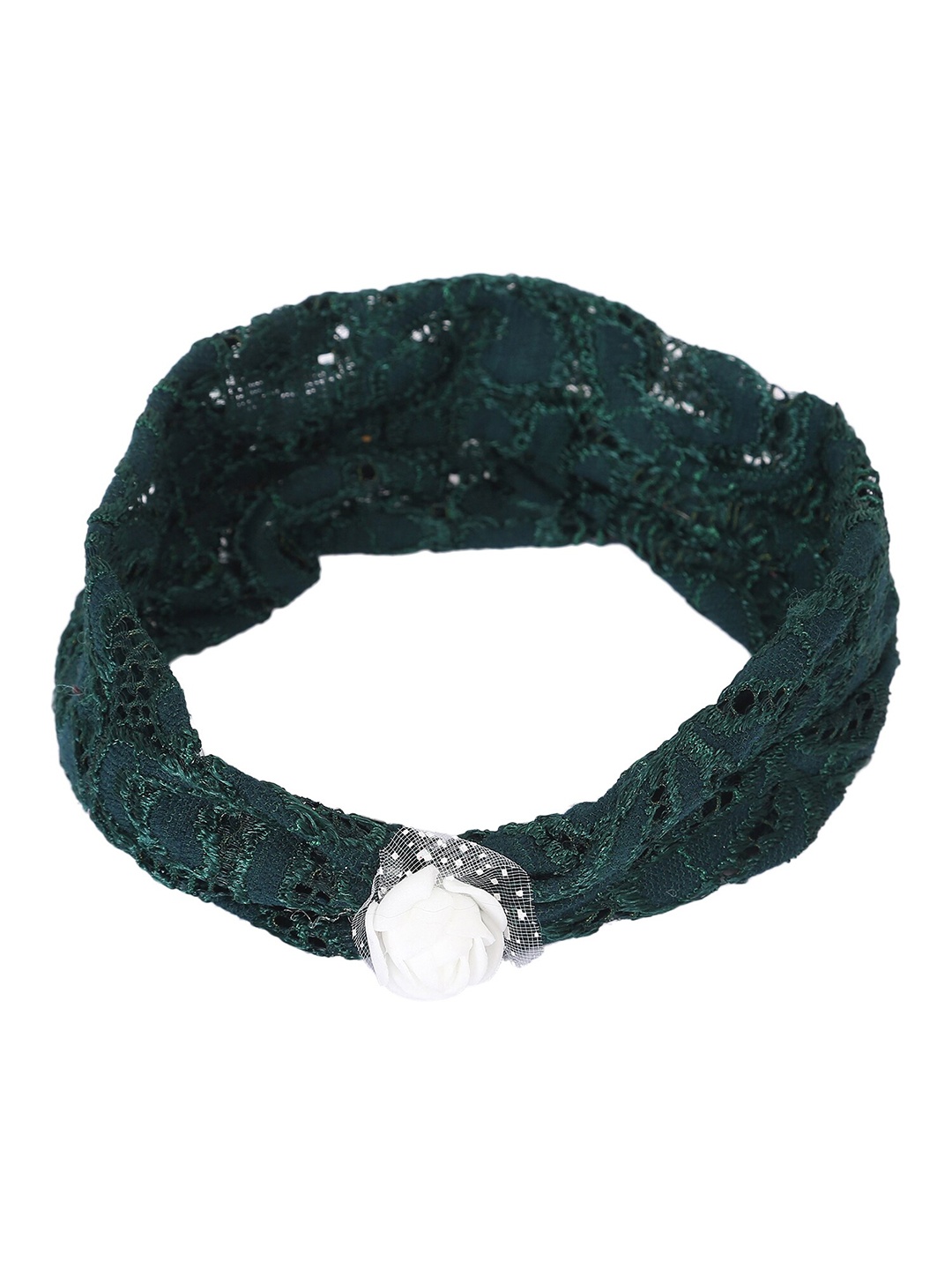 

Samsara Couture Girls Green & White Hairband