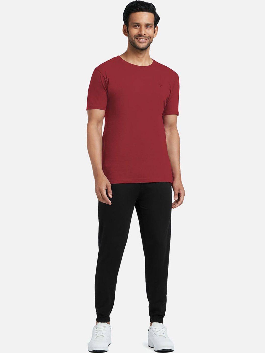 

XYXX Men Maroon & Black Pure Cotton Track Suit