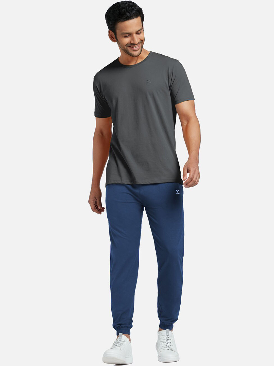 

XYXX Men Grey & Blue Pure Coton Night suit