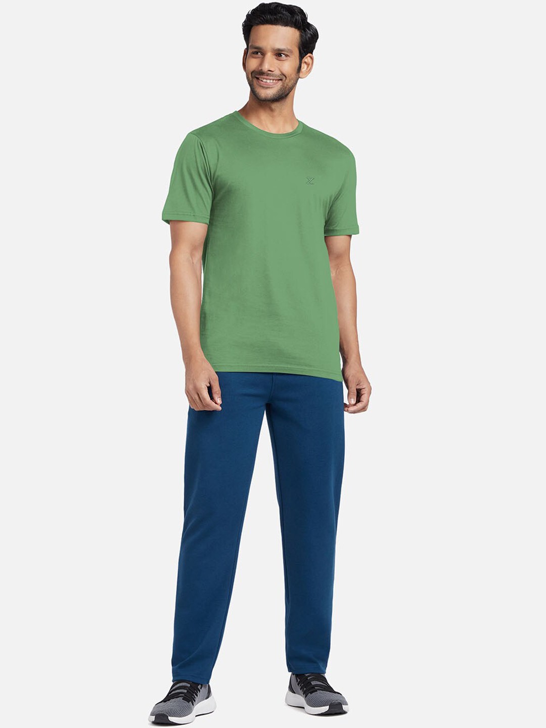 

XYXX Men Green & Blue Solid Pure Cotton Night Suits