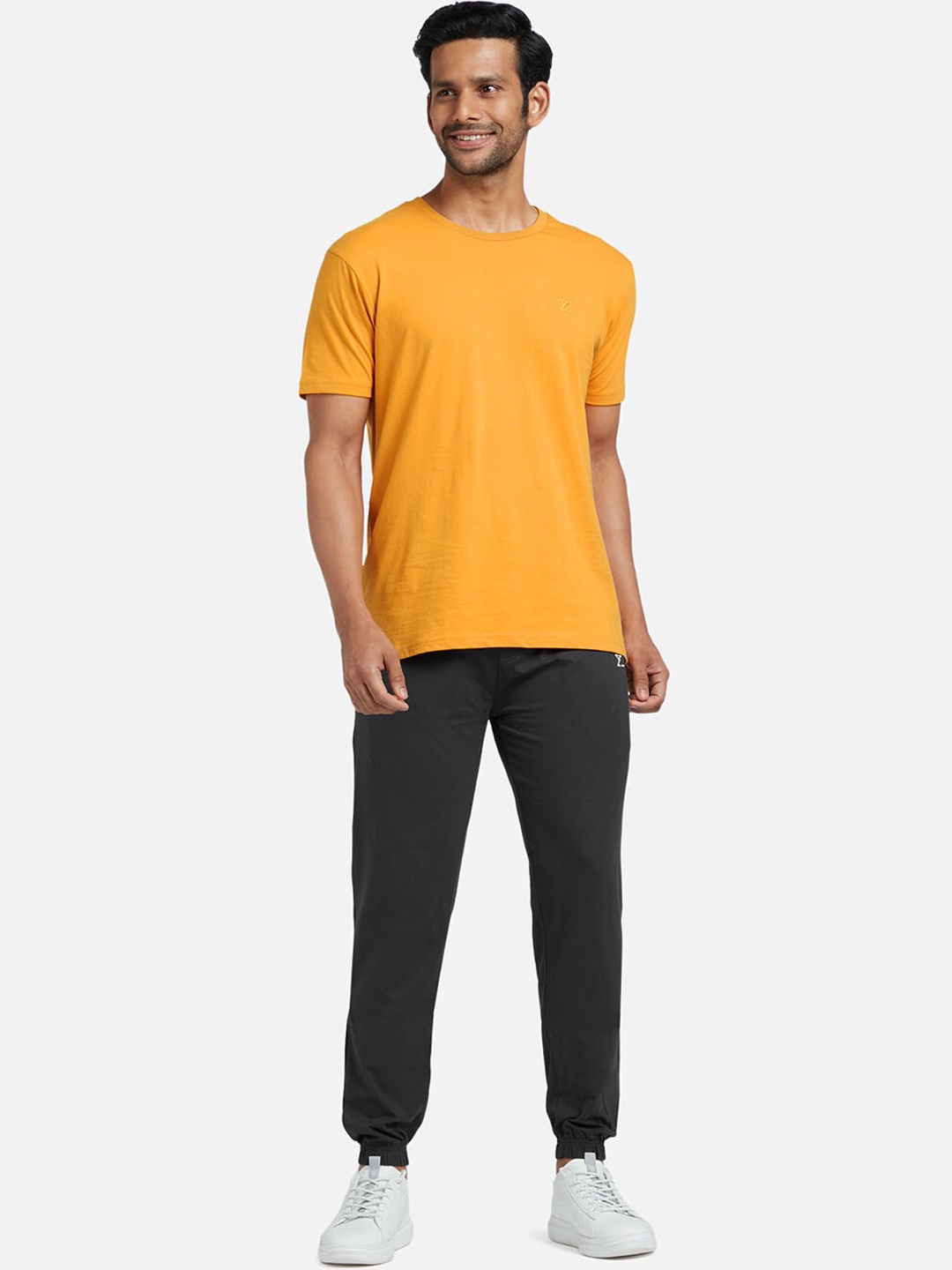 

XYXX Men Yellow & Black Pure Cotton Night suit