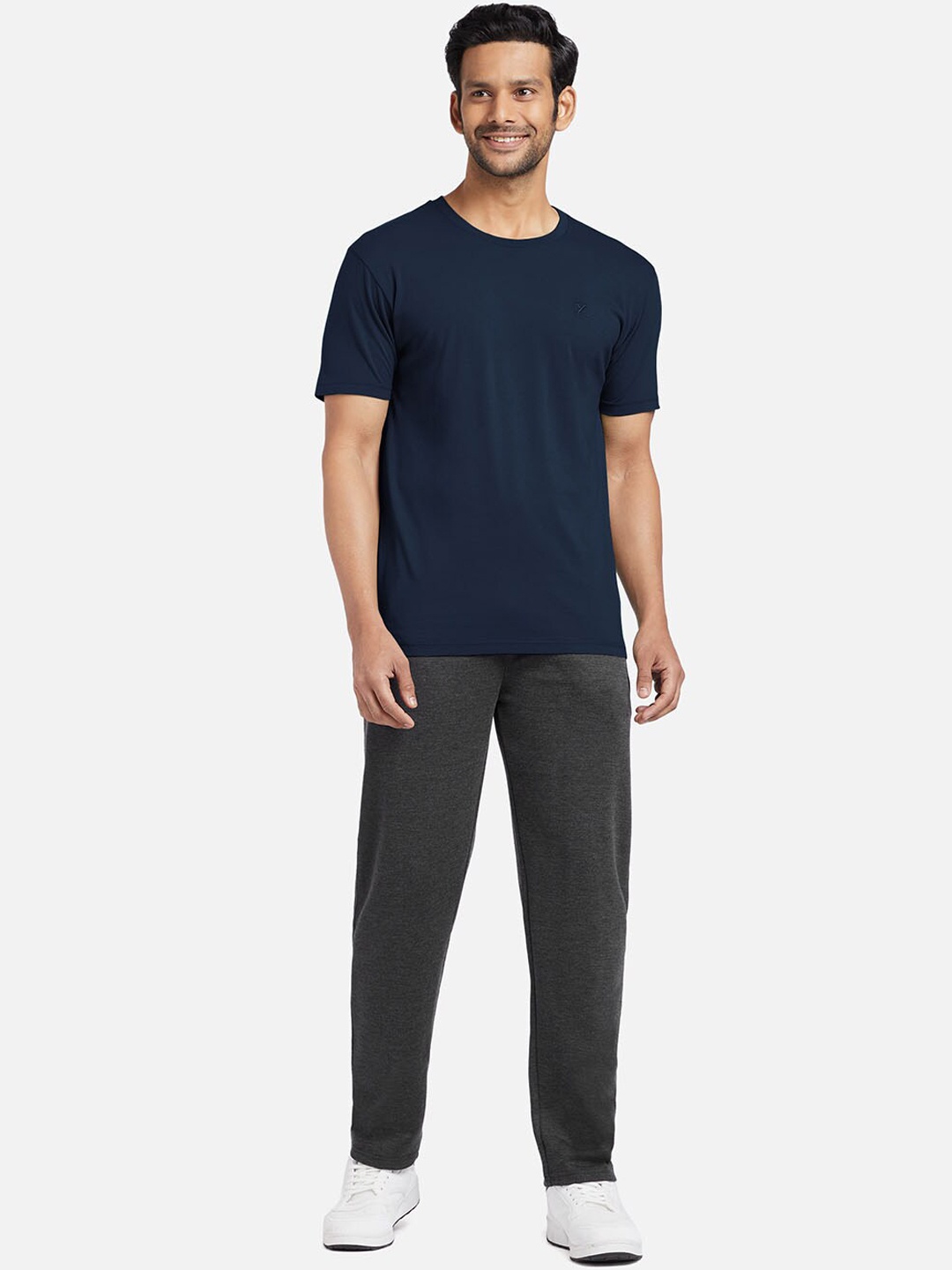 

XYXX Men Navy Blue & Grey Solid Loungewear Set