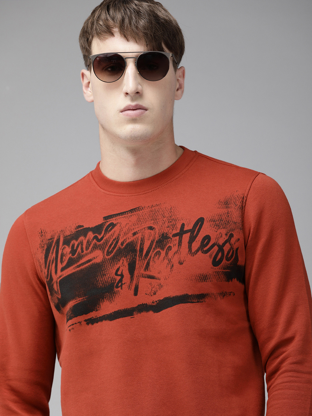 

SPYKAR Men Red Printed Sweatshirt