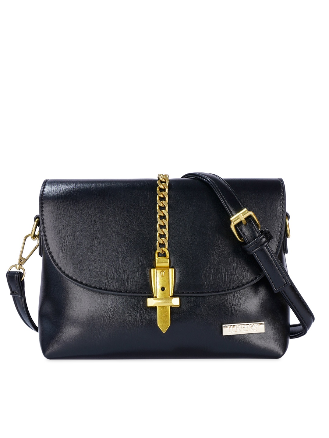 

Luvoksi Black PU Structured Sling Bag