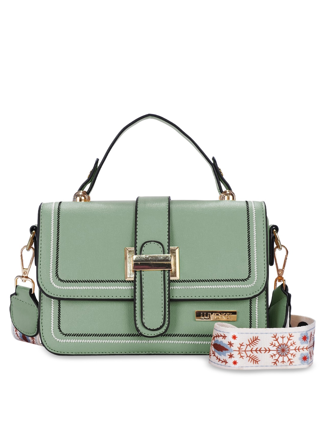 

Luvoksi Green PU Structured Satchel Bag