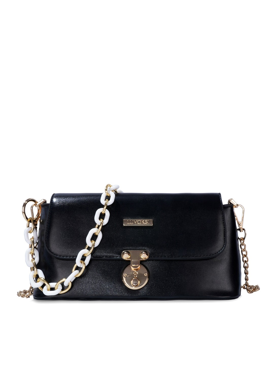 

Luvoksi Black PU Structured Handheld Bag