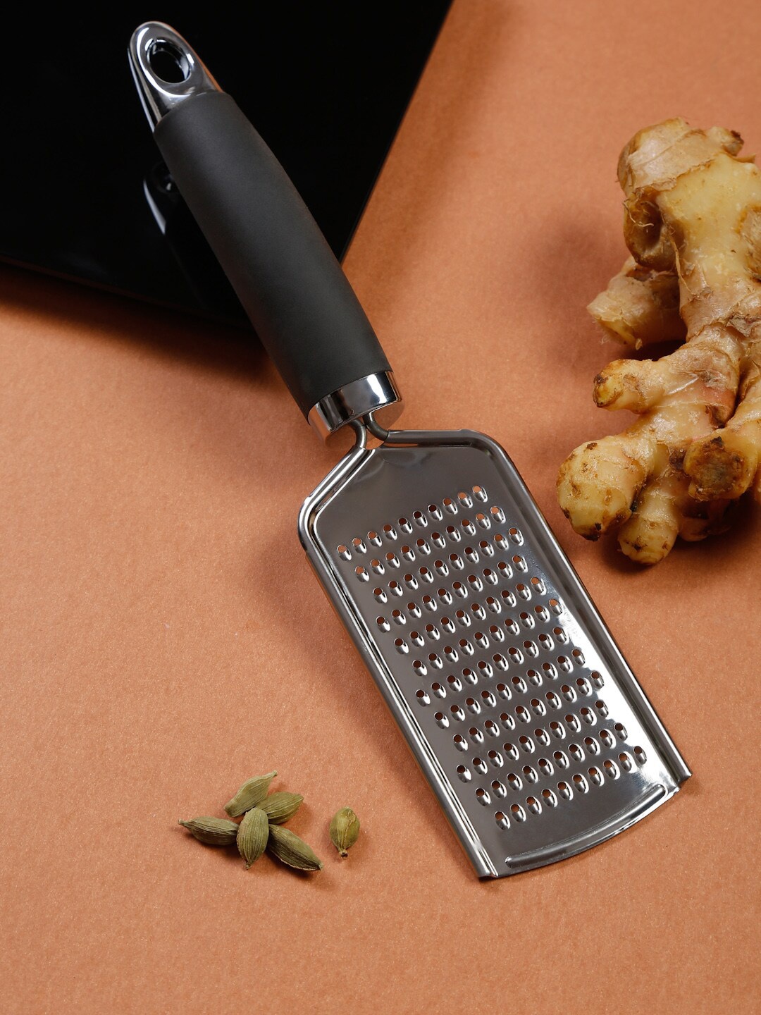 

Sabichi Steel-Toned & Black Solid Stainless Steel Cheese Grater