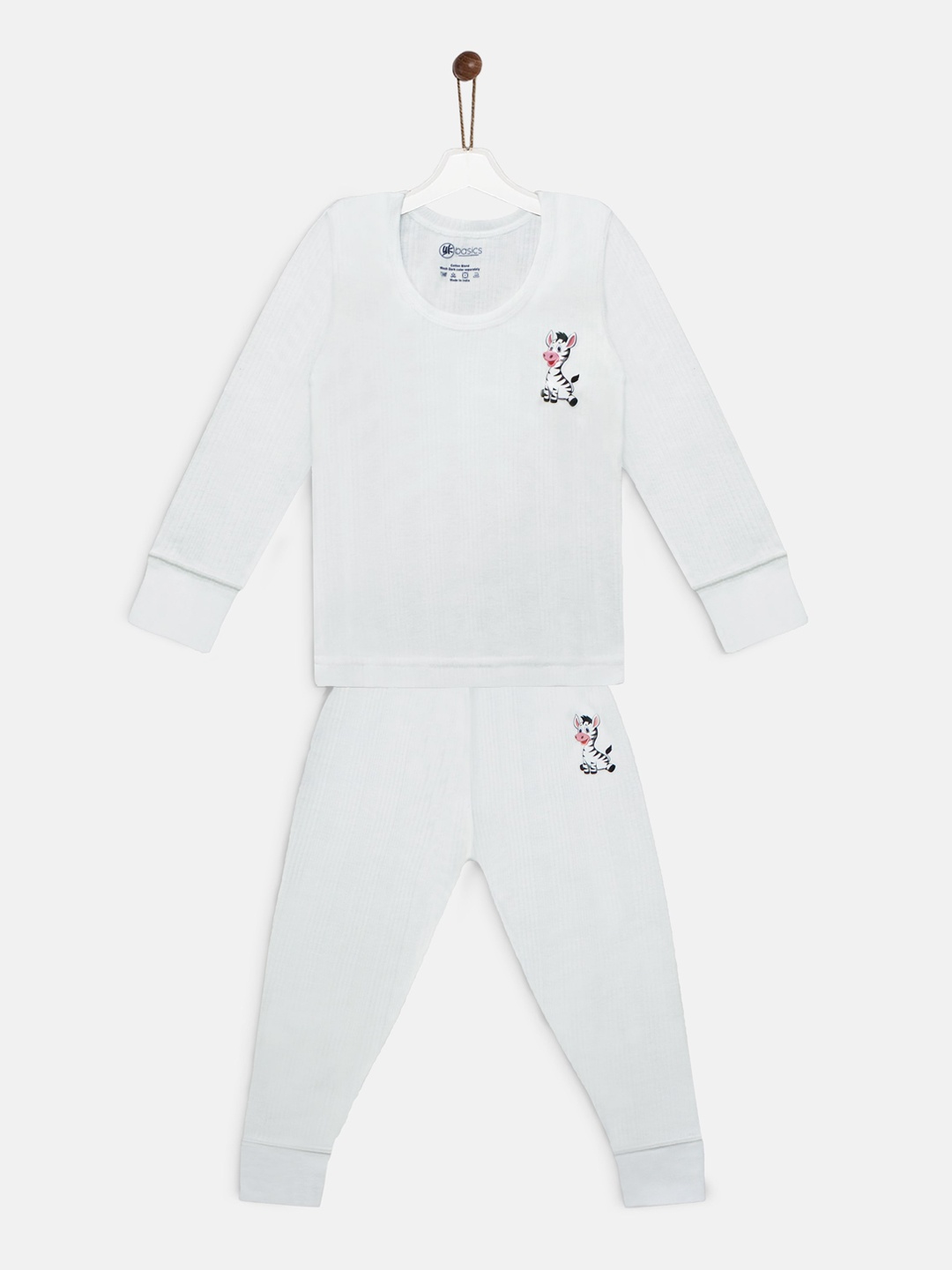 

YK Basics Kids Off White Solid Thermal Set