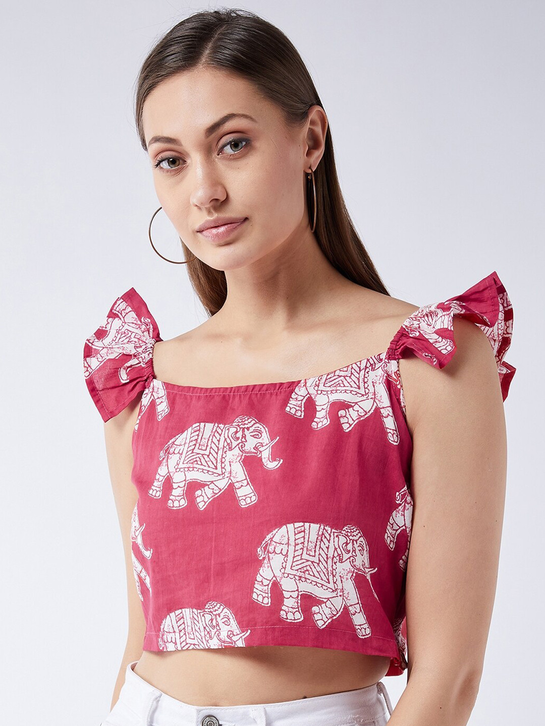 

InWeave Red Regular Crop Top