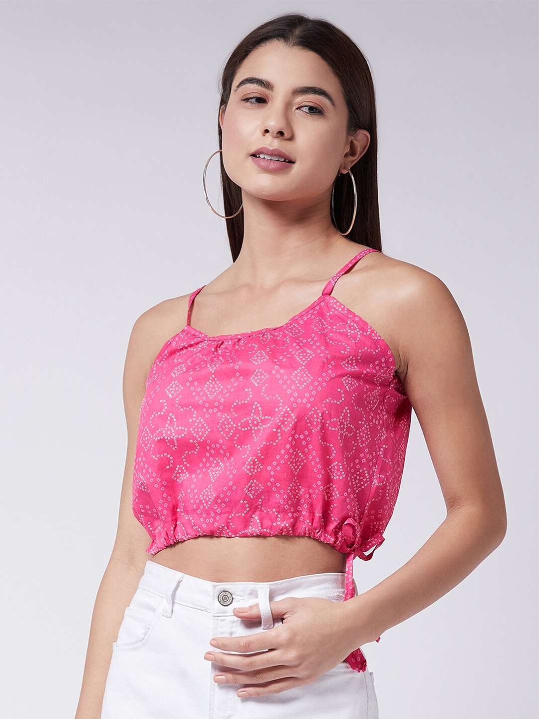 

InWeave Pink Floral Regular Crop Top