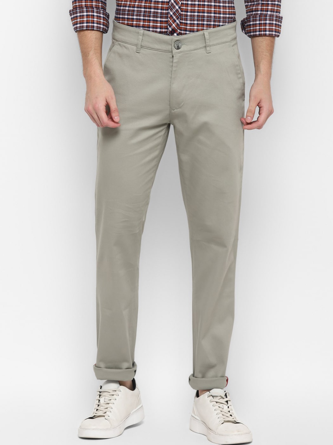 

Red Chief Men Green Solid Regular Fit Trousers