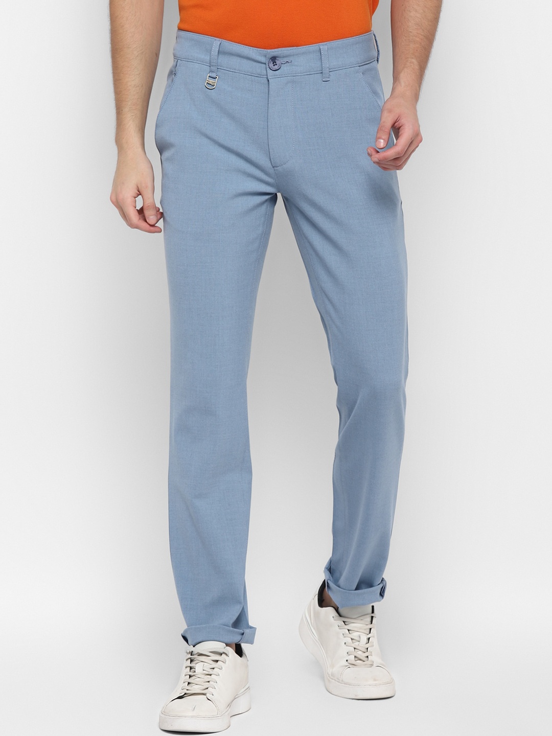 

Red Chief Men Blue Solid Regular Fit Trousers