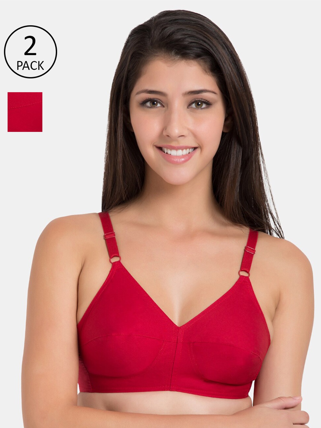 

Souminie Pack of 2 Everyday Bra, Red