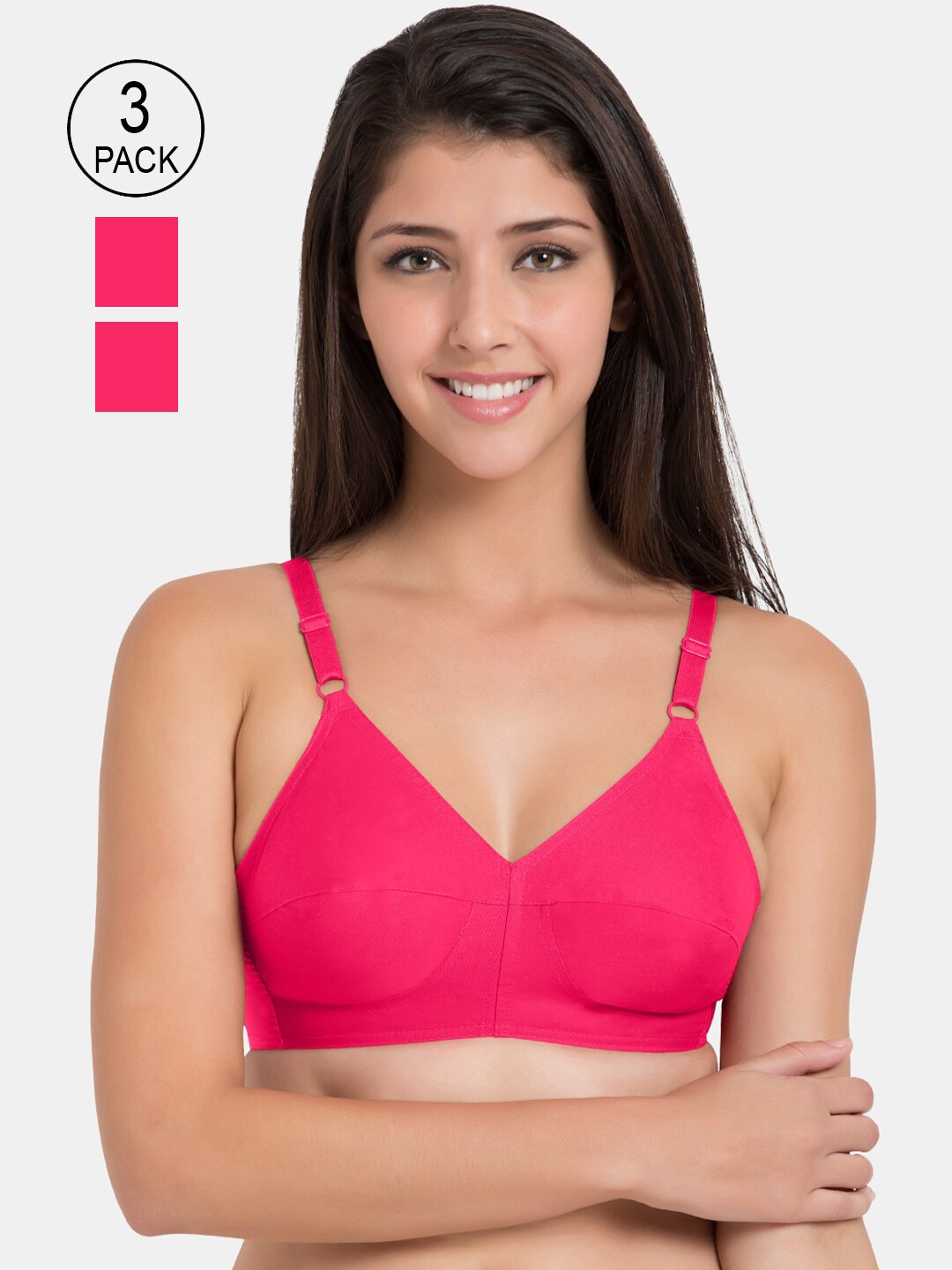 

Souminie Pink Pack Of 3 Everyday Bra