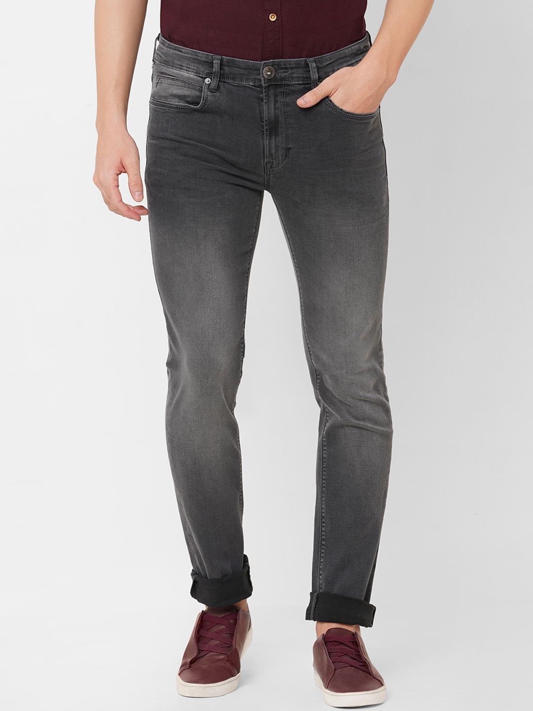 

Pepe Jeans Men Heavy Fade Slim Fit Mid Waist Stretchable Jeans, Grey