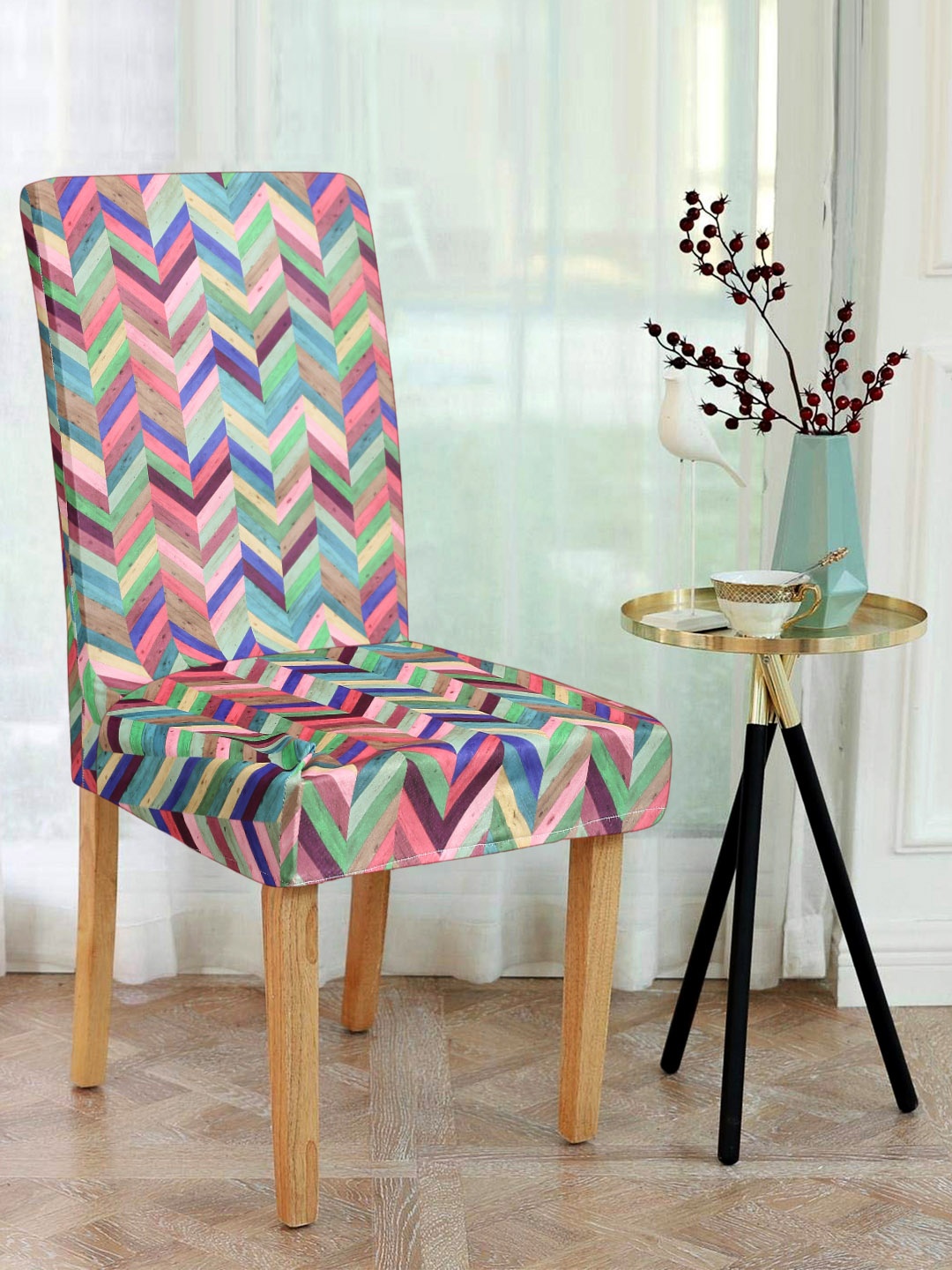 

Alina decor Set Of 6 Multicoloured Digital Printed Chair Covers, Multi