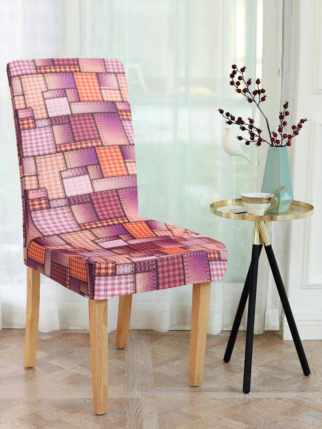 

Alina decor Multicoloured Set of 6 Printed Chair Covers, Multi