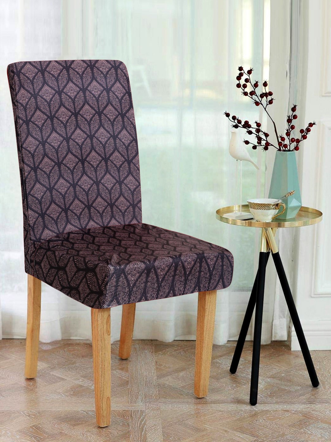 

Alina decor Set Of 6 Black & White Printed Chair Cover