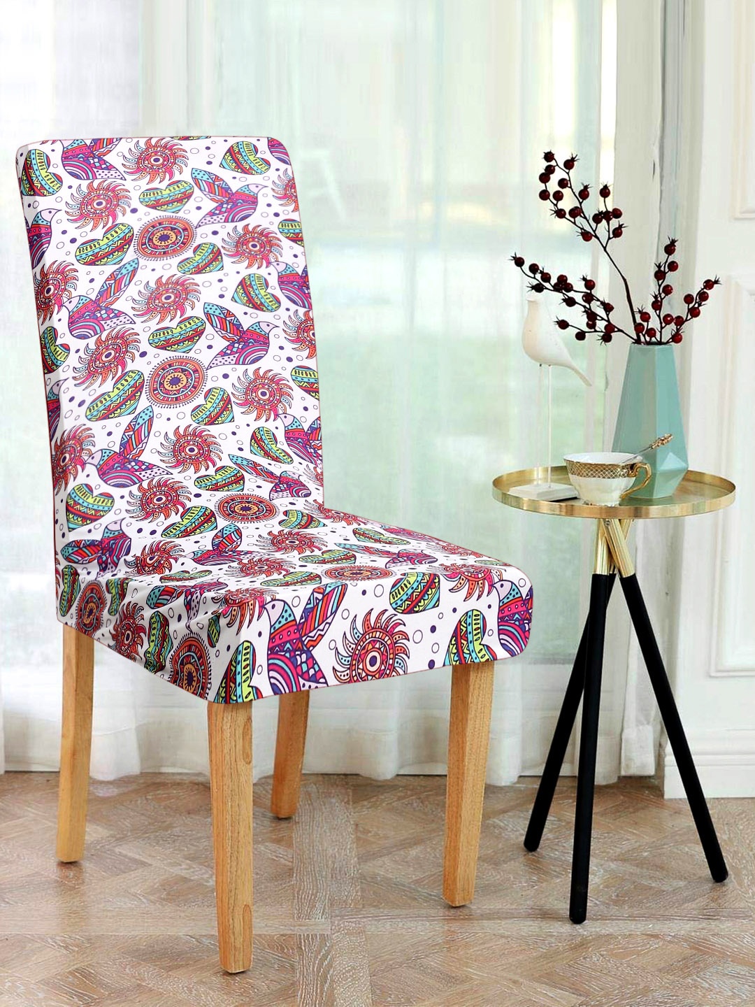 

Alina decor Set Of 6 Multicoloured Digital Printed Chair Covers, Multi