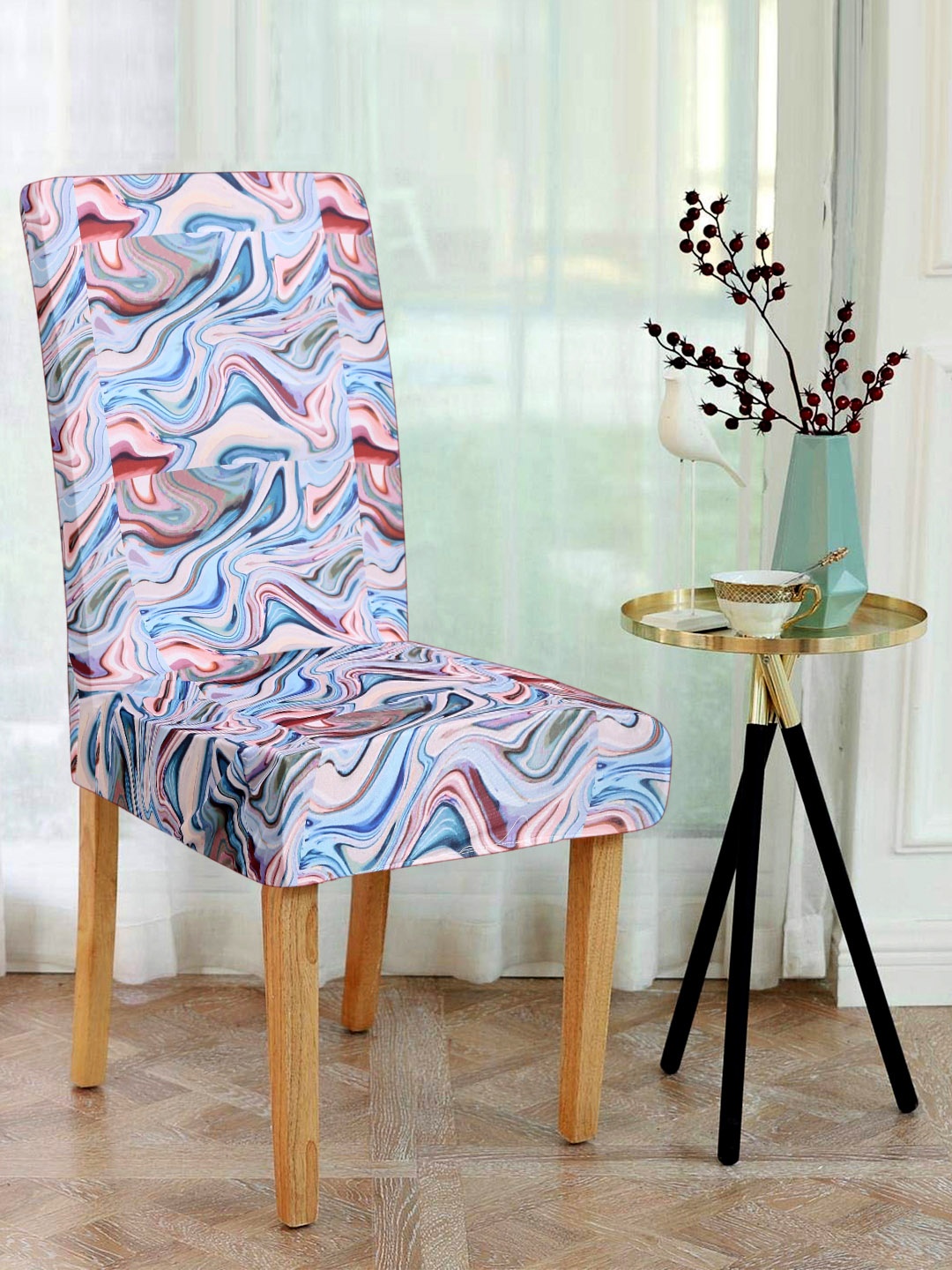 

Alina decor Set Of 6 Multicoloured Digital Printed Chair Covers, Multi