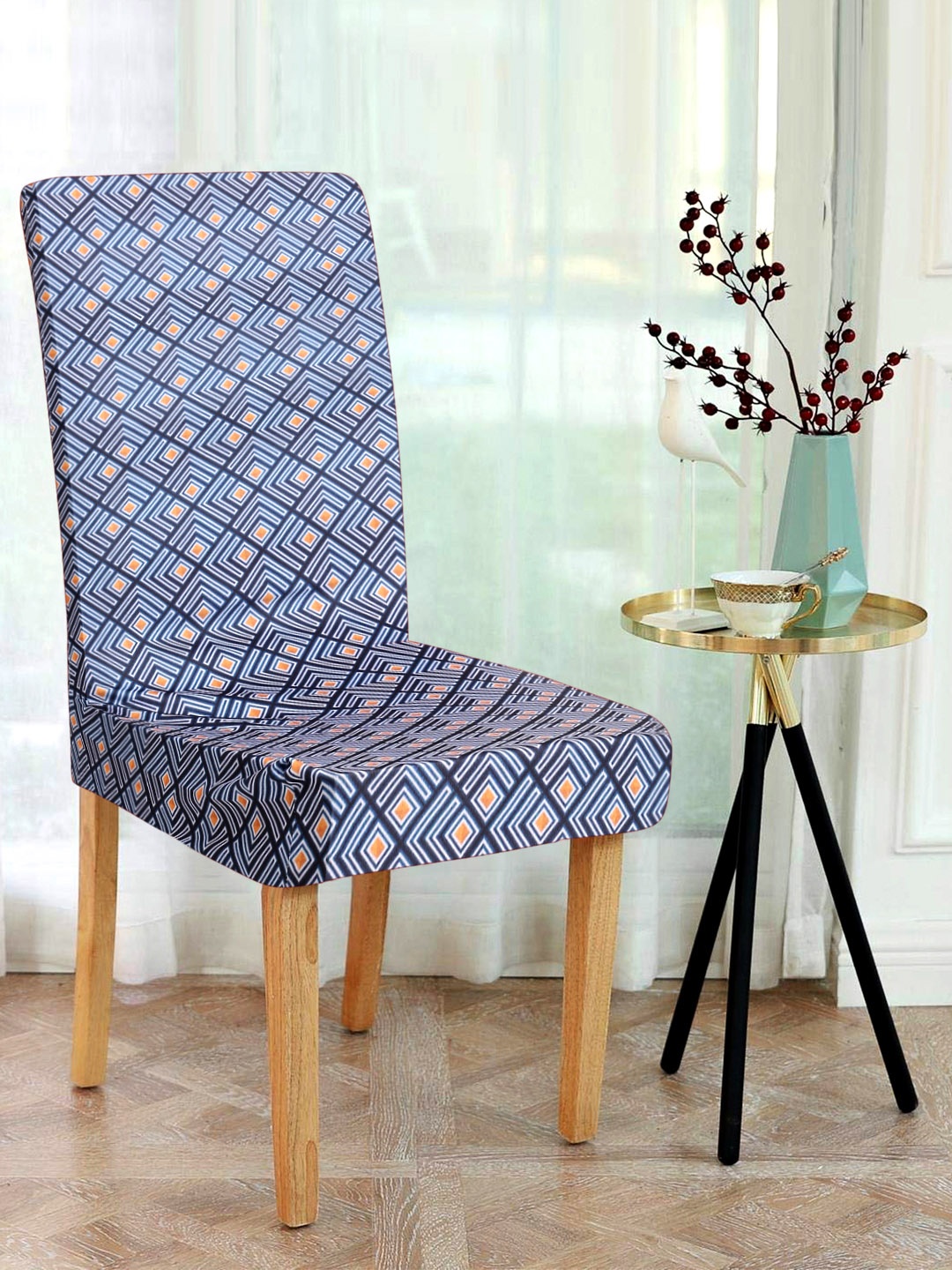 

Alina decor Set Of 6 Blue Digital Printed Chair Covers