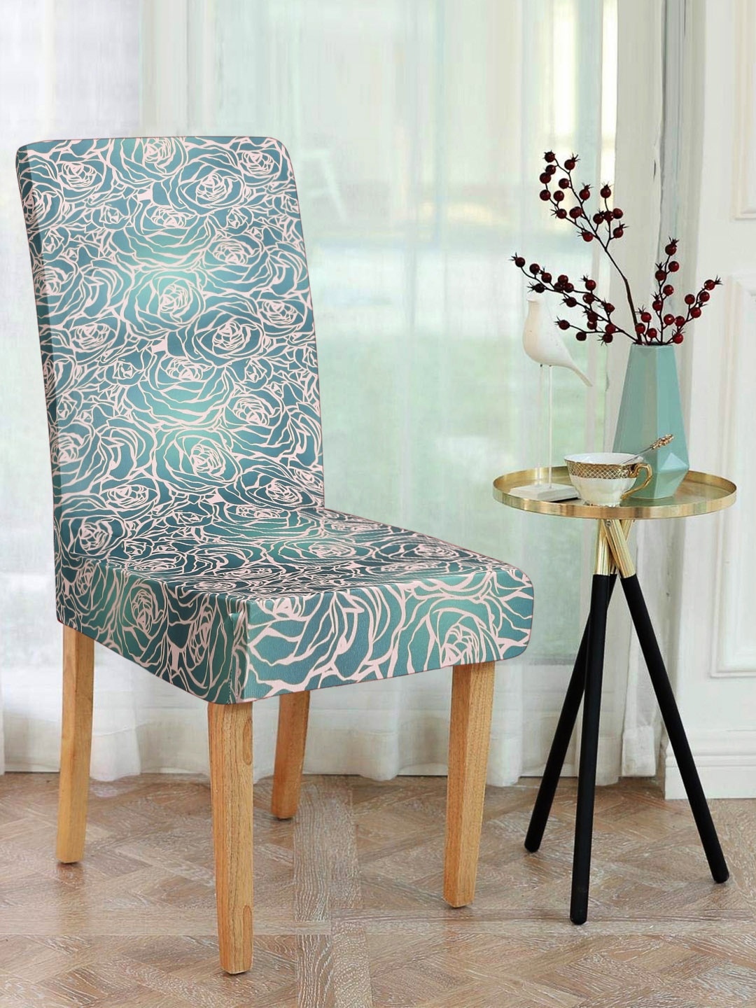 

Alina decor Green & Beige Set of 6 Printed Chair Covers