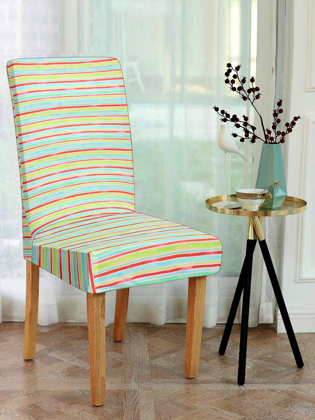 

Alina decor Red & Blue Set of 6 Printed Chair Covers