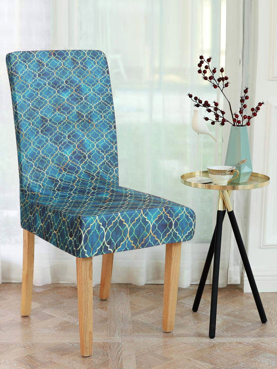 

Alina decor Blue Set of 6 Printed Chair Covers