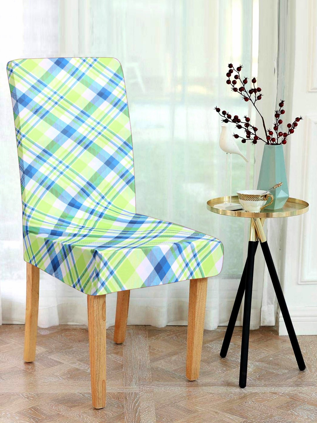 

Alina decor Set Of 6 Green & Blue Digital Printed Chair Covers