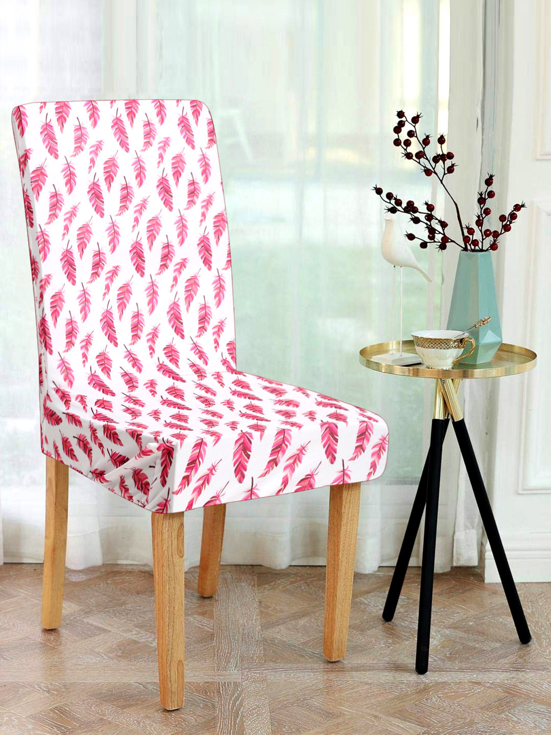 

Alina decor Set Of 6 Red & White Digital Printed Chair Covers