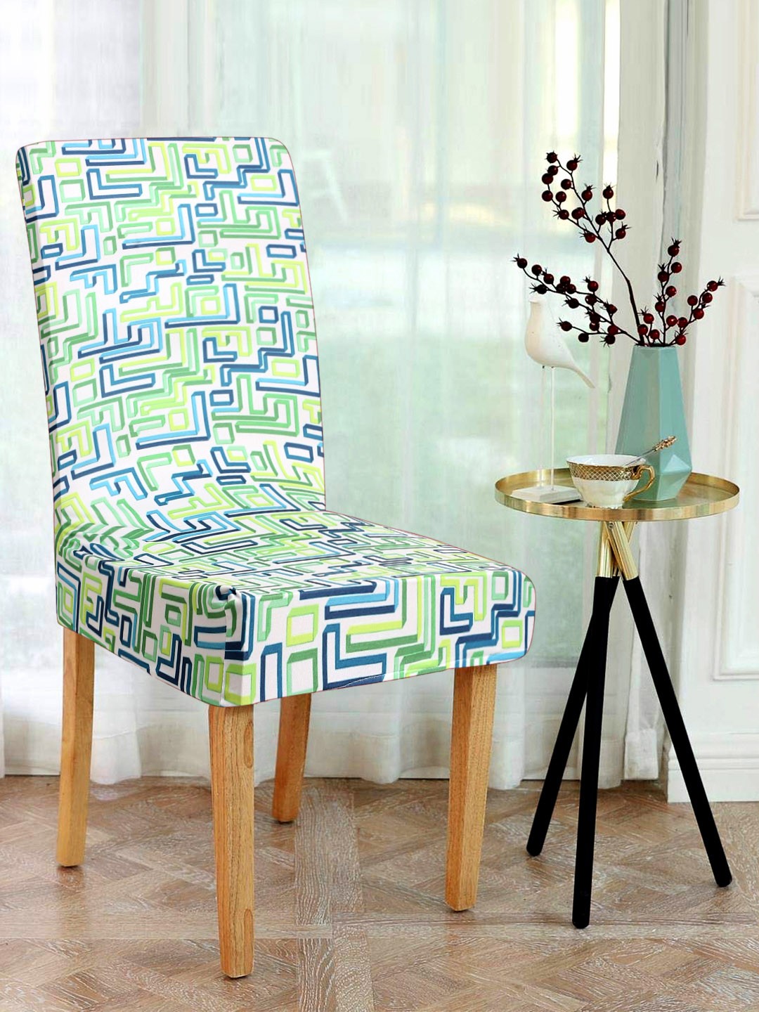 

Alina Decor Set of 6 Blue & Green Printed Chair Covers