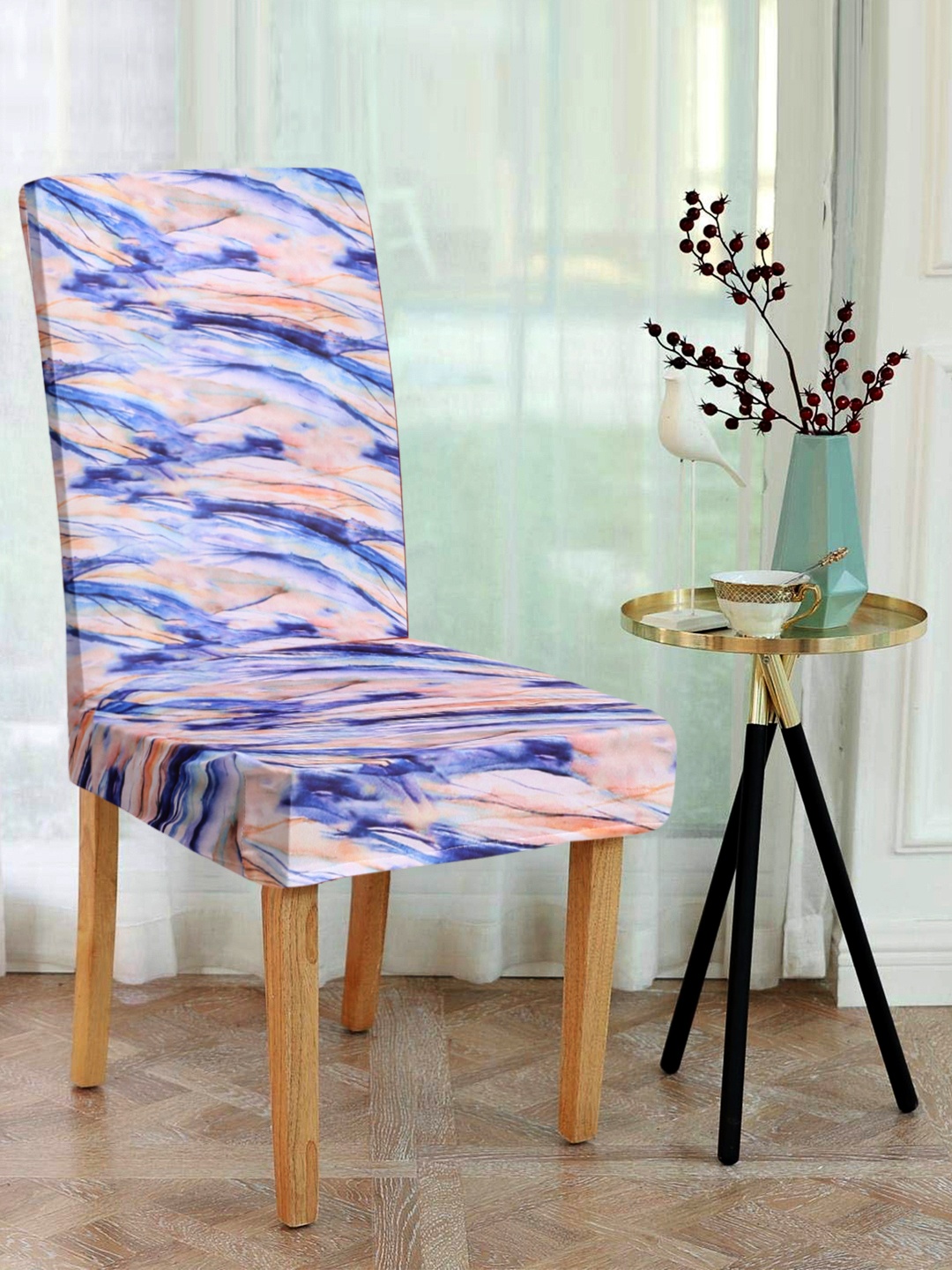 

Alina decor Set Of 6 Digital Printed Chair Covers, Blue