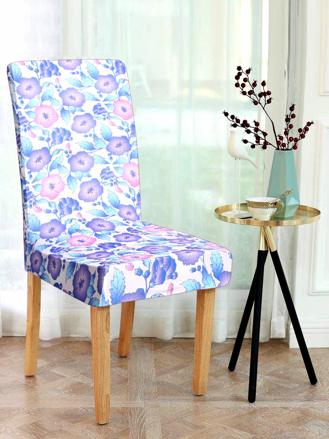 

Alina decor Set Of 6 Blue & White Digital Printed Chair Covers
