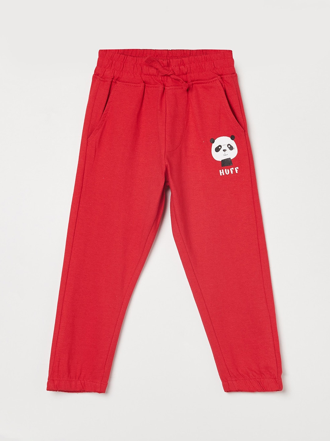 

Juniors Boys Red Solid Cotton Track Pants