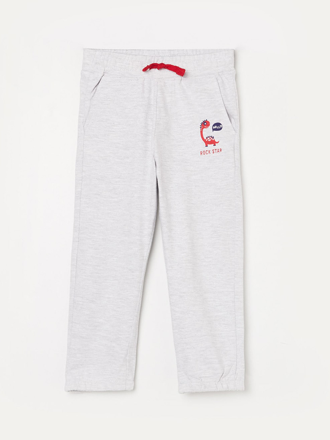 

Juniors Boys Grey Solid Cotton Track Pants